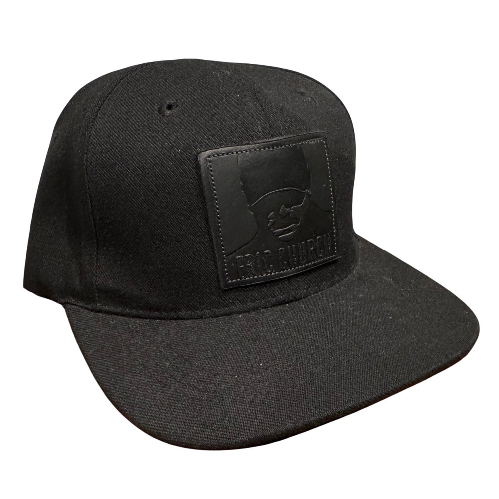 Eric Church Official Black Snapback Hat Debossed Leather Patch Chief Cap Mens